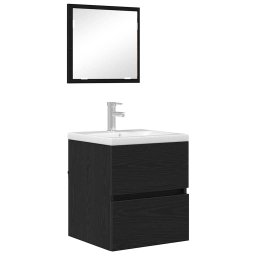vidaXL Badkamerkast Zwart Eiken 41 x 38,5 x 45 cm Bewerkt hout