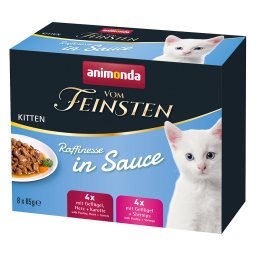 8 x 85 g animonda vom Feinsten Adult Raffinesse in Sauce Kitten gemengd pakket nat kattenvoer