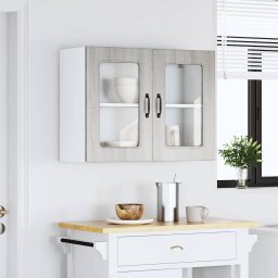 vidaXL Keukenbovenkast met glazen deur Kalmar grijs sonoma eiken