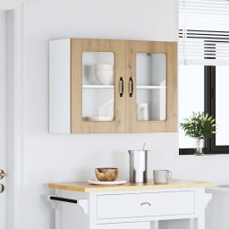 vidaXL Keukenbovenkast met glazen deur Kalmar bewerkt hout artisanaal eiken