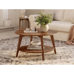 Salontafel MAYA Ø 80 cm honing bruin