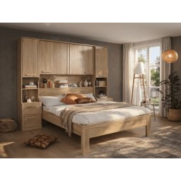 Bed en brugkast RIGA 140x200 cm sonoma