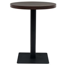 vidaXL Bistrotafel rond 60x75 cm MDF en staal donker essenkleur