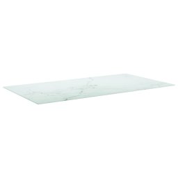 vidaXL Tafelblad 120x65 cm 8 mm gehard glas met marmeren design wit