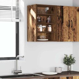 vidaXL Bovenkast Riga 40x29,5x60 cm bewerkt hout oud houtkleurig