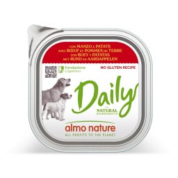 9x300g Almo Nature Daily met Rundvlees en Aardappelen Hondenvoer Nat
