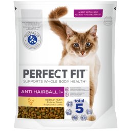 Inhoud: 6x750g Perfect Fit Anti Hairball 1+ Rijk in Kip Droog Kattenvoer