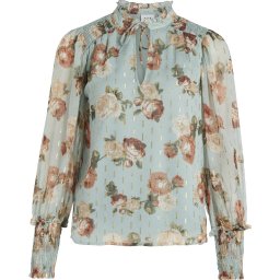 Vila - Maat 38 - Blouse Vimarion Print Foil Desert Sage/flowers Dames