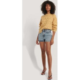 NA-KD - Maat EU 40 - Regular Hem Denim Vrouwen Jeans - Light Blue