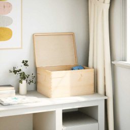 vidaXL Houten kist met deksel 40x30x23 cm massief grenenhout