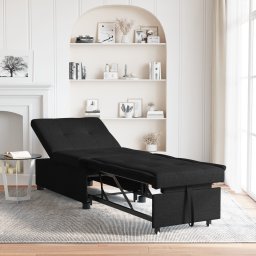 vidaXL Uittrekbare Slaapbank Zwart 194 x 50 x 82 cm Stof