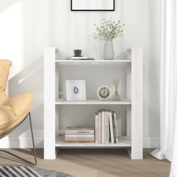 vidaXL Boekenkast/kamerscherm 80x35x91 cm massief grenenhout wit
