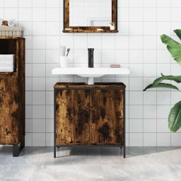 vidaXL Badkamerkast 60x30x60 cm bewerkt hout gerookt eikenkleurig
