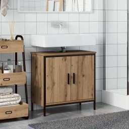 vidaXL Wastafelkast 60x30x60 cm bewerkt hout artisanaal eikenkleurig