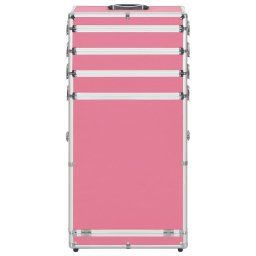 vidaXL Make-up trolley aluminium roze