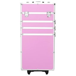 vidaXL Make-up trolley aluminium roze
