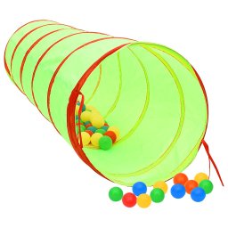 vidaXL Kinderspeeltunnel met 250 ballen 175 cm polyester groen