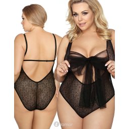 * ANAIS APPAREL Zwarte body Iona (3 XL/4XL t/m 5XL/6/XL)