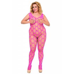 * SOFTLINE Roze mesh bodystocking.