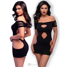 * CHILIROSE Zwart naadloos mini jurkje,CR4671