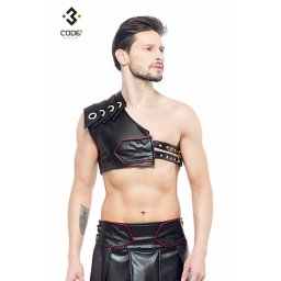 * Code8 by XXX COLLECTION Gladiator Harnas met rode bies (XS/S - 3XL/4XL)