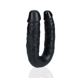 RealRock by Shots U Vormige Dubbele Dildo 5 / 12,7 cm - Zwart