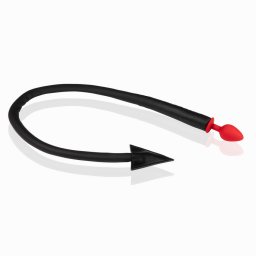 Ouch! by Shots Siliconen Anale Plug Duivelsstaart - Zwart/Rood