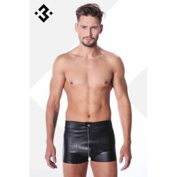 * Code8 by XXX COLLECTION Zwart leren Short met rits aan voorzijde (XS)