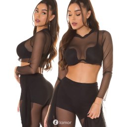 * KOUCLA 2-delige zwarte set van Mesh, IS65266