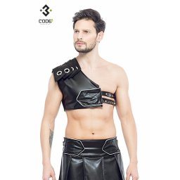 * Code8 by XXX COLLECTION Gladiator Harnas met zilverkleurige bies (3XL/4XL)