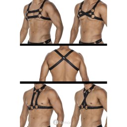 * CUT4MEN 4-way Zwart lederlook Harnas06