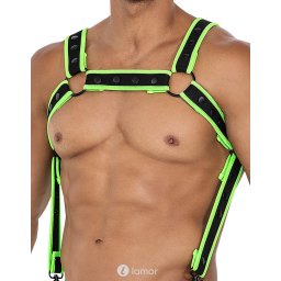 * CUT4MEN Zwart/Groen Neopreen borstharnas05