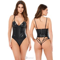* KOTEK Zwarte lederlook body, Blackelia