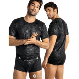 * ANAIS MEN Zwarte shirt in camouflage print, Electro