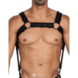 * CUT4MEN Zwart Neopreen Borstharnas05