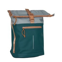 New Rebels Ferron New York Rolltop Rugzak 16L - Rolltop Werktas / Schooltas Laptop Rugtas Petrol