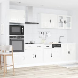vidaXL 7-delige Keukenkastenset Lucca bewerkt hout glanzend wit