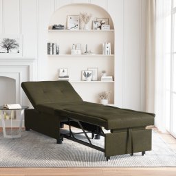 vidaXL Slaapbank Legergroen 194 x 67 x 82 cm Huahua Stof