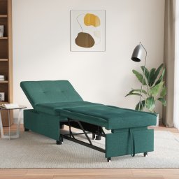 vidaXL Uittrekbare Slaapbank Donkergroen 194 x 50 x 82 cm Stof