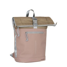 New Rebels Ferron New York Rolltop Rugzak 16L - Rolltop Werktas / Schooltas Laptop Rugtas Oud Roze