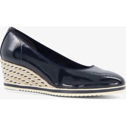 Tamaris - maat 41- dames lak pumps met sleehak blauw