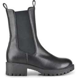 PS Poelman Dames - XERA PU - maat 41 - Tumbled Imitatieleren Hoge Chelsea Laarzen Boots met Elastiek