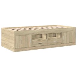 vidaXL Slaapbank met lades zonder matras 90x200 cm sonoma eikenkleurig