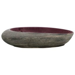 vidaXL Opzetwasbak ovaal 59x40x14 cm keramiek paars en grijs