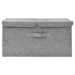 vidaXL Opbergbox 50x30x25 cm stof grijs