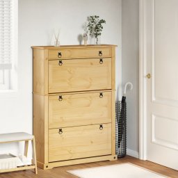 vidaXL Schoenenkast Corona 99x32x138 cm massief grenenhout