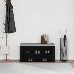 vidaXL Schoenenbank 100x35x45 cm bewerkt hout zwart eikenkleurig