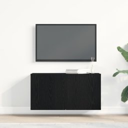 vidaXL Tv-meubel 80x30x41 cm bewerkt hout zwart eikenkleurig
