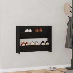 vidaXL Schoenenkast 82 x 18 x 60 cm Bewerkt hout Zwart eiken