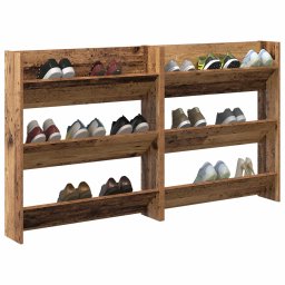 vidaXL Schoenenkast 2 st 84 x 18 x 90 cm Bewerkt hout Oud hout